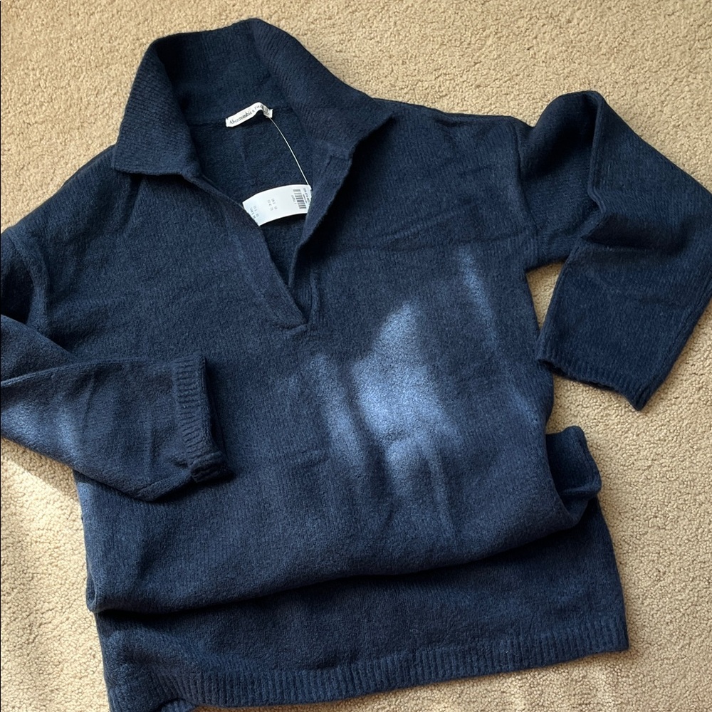 Brand new navy sweater collared mini dress